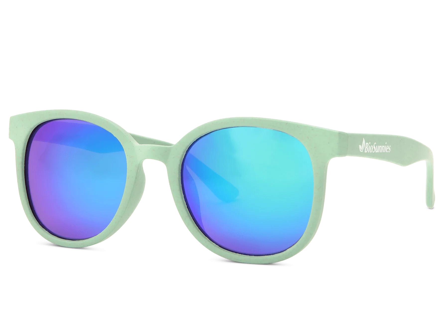BioSunnies Tropical Mirror Sunglasses In Sea Green