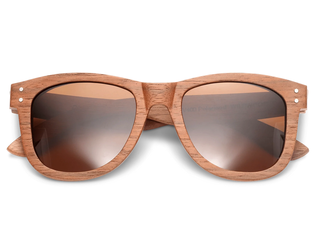Classic Walnut Sunglasses with golden brown lenses
