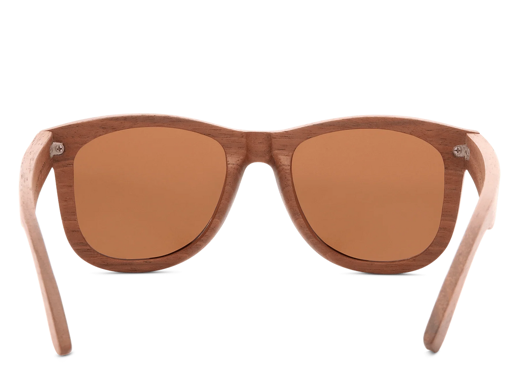 Classic Walnut Sunglasses with golden brown lenses