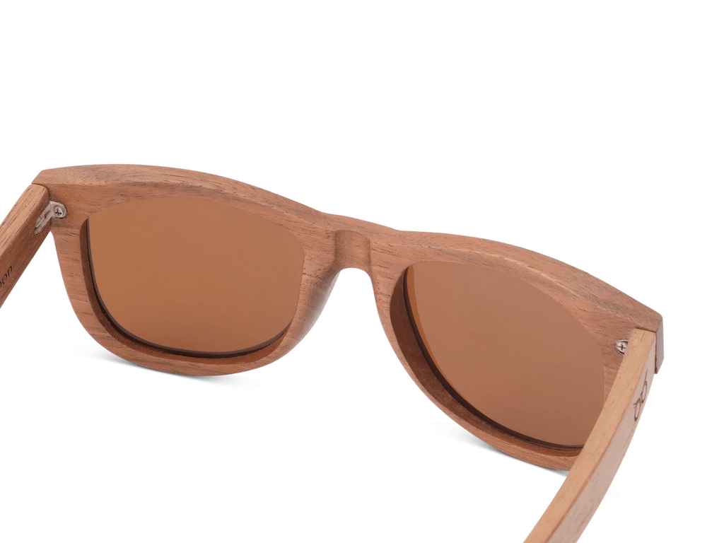 Classic Walnut Sunglasses with golden brown lenses