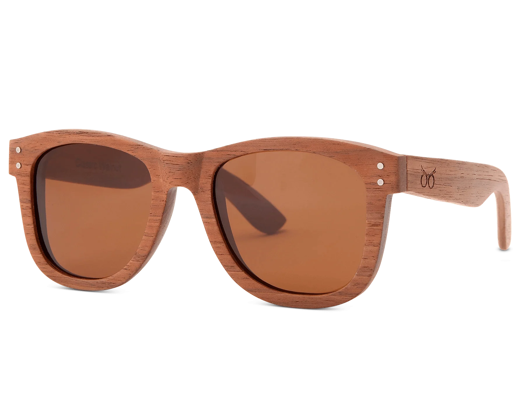 Classic Walnut Sunglasses with golden brown lenses