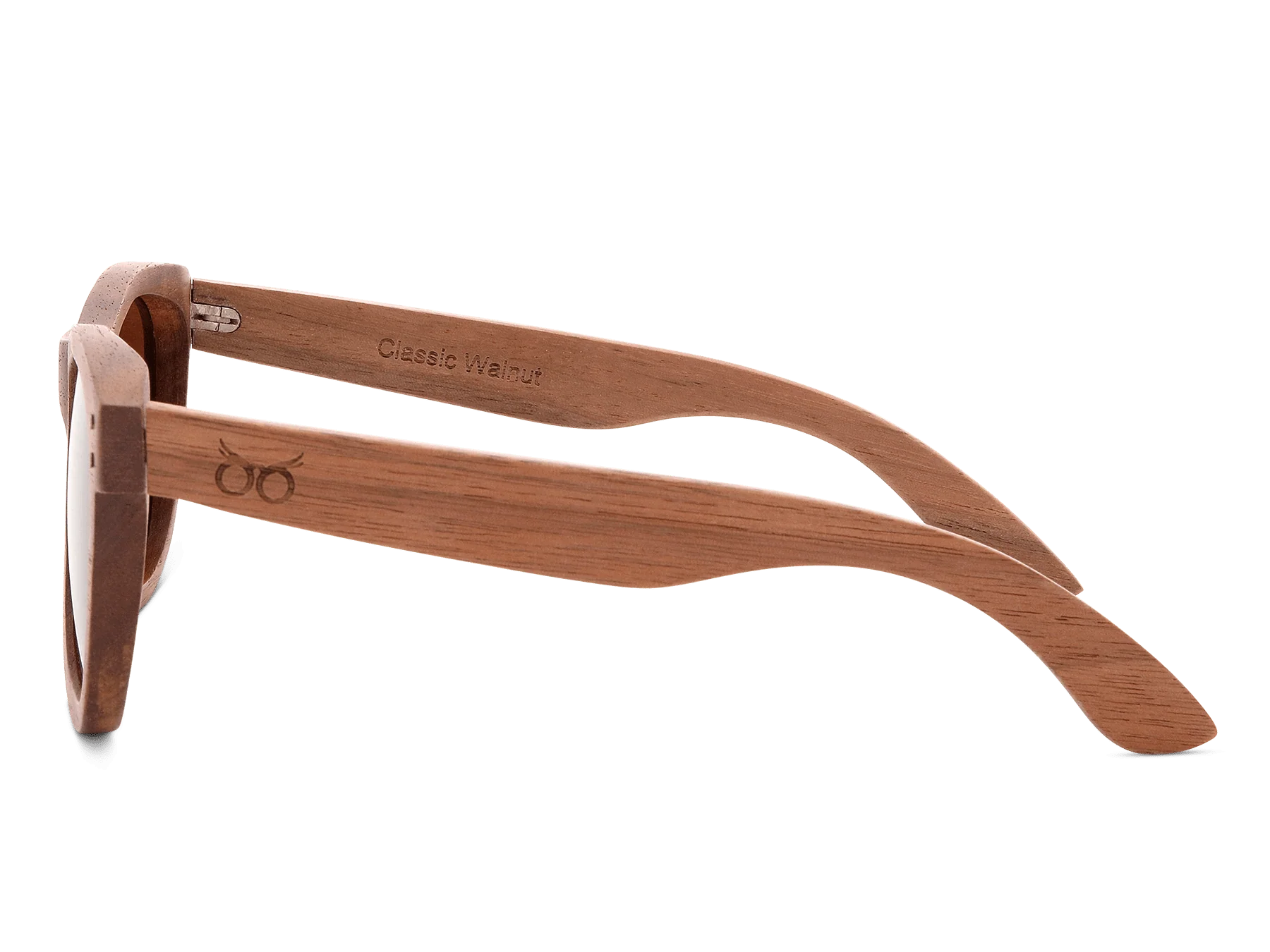 Classic Walnut Sunglasses with golden brown lenses
