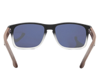 Sunglasses with black and brown frame on a white background