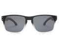 Black sunglasses with gray lenses on a white background